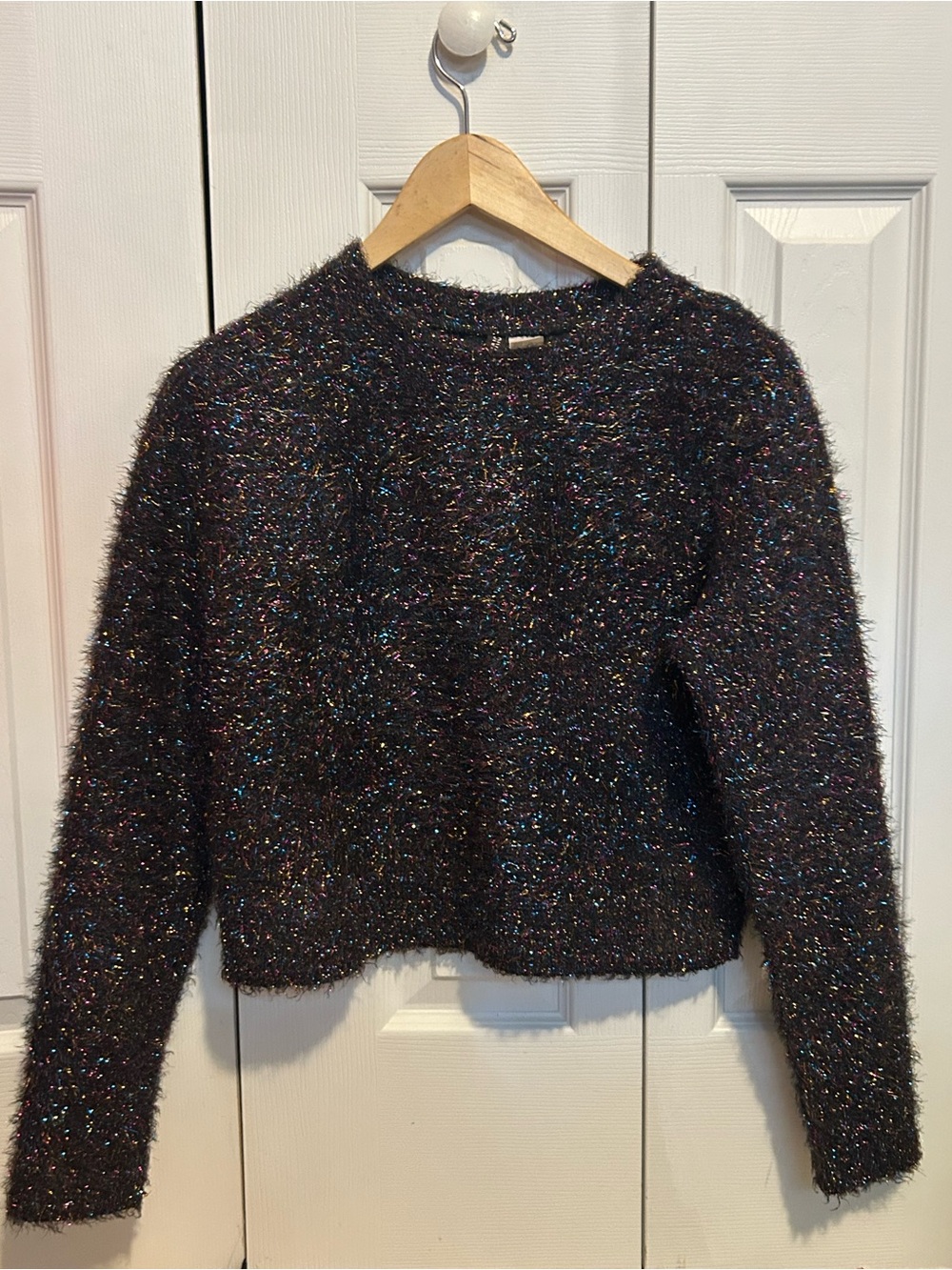 Divided Black Metallic Sparkle Crewneck Sweater
